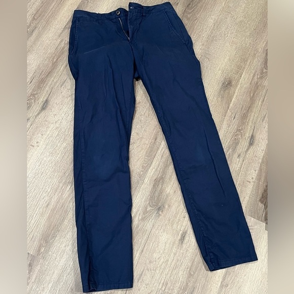 Men’s Bonobos 31W 32L Slim Straight Cotton Stretch Navy Chino Pant Khakis EUC - Picture 7 of 8